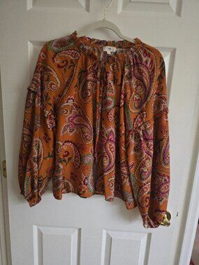 Oddi Paisley Rust and Green Bouse Size Medium